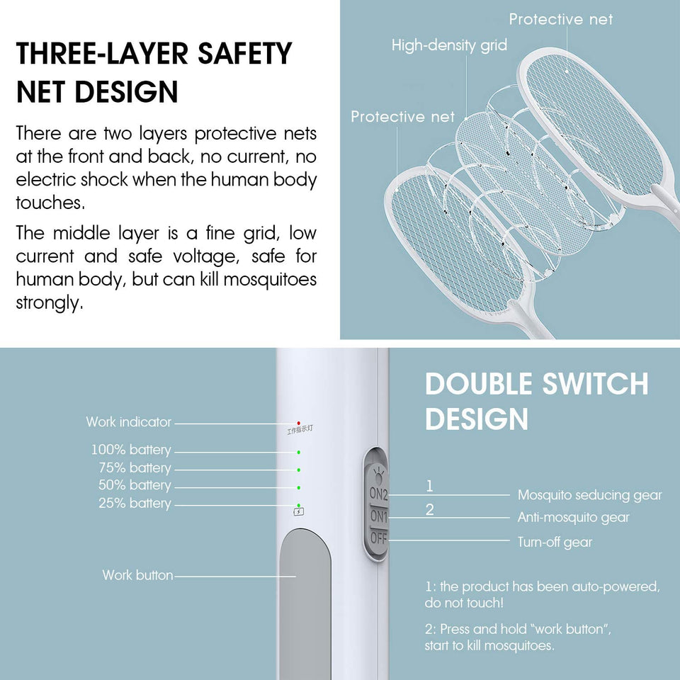 RAQUETA ANTI MOSQUITO ELÉCTRICO